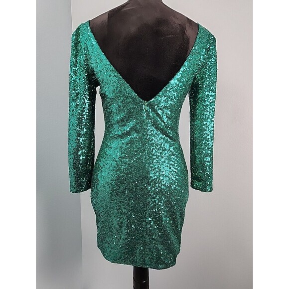 A'gaci Agaci Bodycon Mid Sleeve Dress Large Sequin Homecoming Festival Concert - Picture 7 of 12